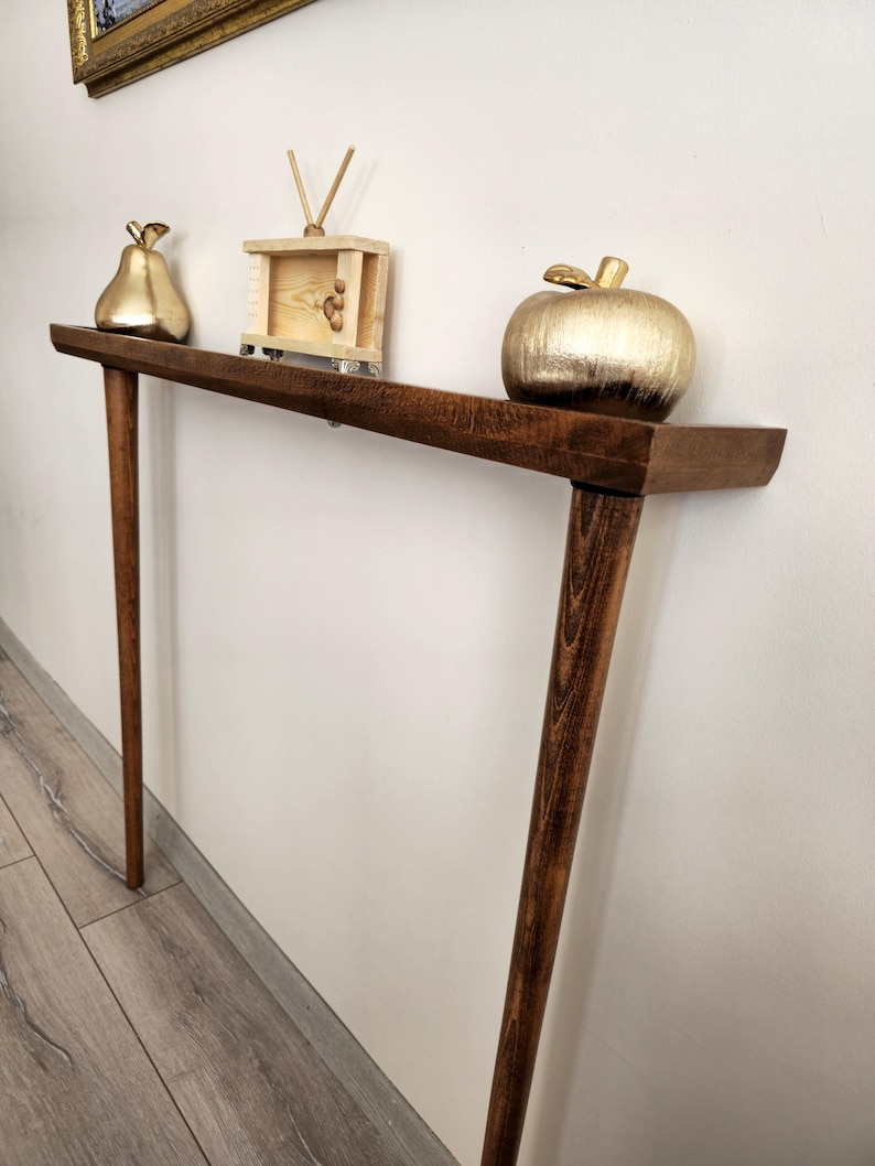 Narrow Wooden Console Table for Entryway Customsize Console Table Solid