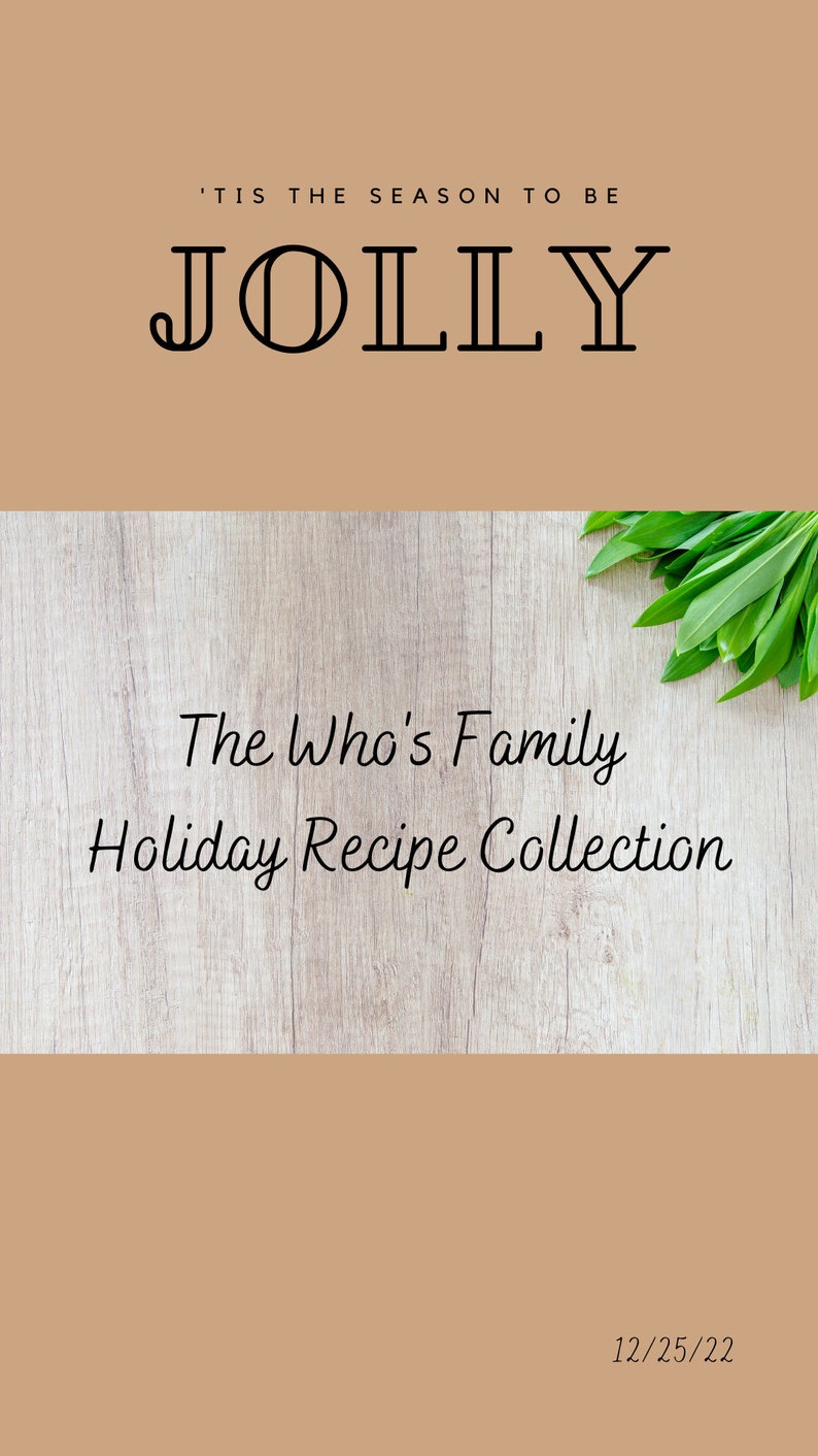 Customizable Christmas Recipe Book for Families Etsy