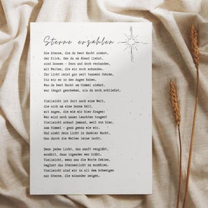 Sternen-Gedicht als digitaler Download | Poesie Poster zum Ausdrucken | Selbstgeschriebenes Gedicht über Sterne & Galaxien