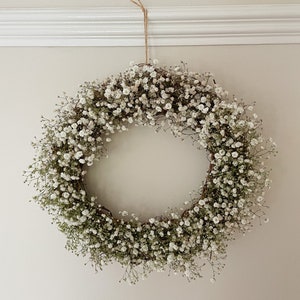 Dried Gypsophila Wreath | Handmade | Gift Idea | Indoor Wreath  | Hanging Wreath | Wedding | Rustic | Cottage | Spring Wreath