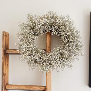 Dried Gypsophila Wreath | Handmade | Gift Idea | Hanging Wreath | Wedding | Rustic | Cottage | Baby Shower | Indoor Wreath