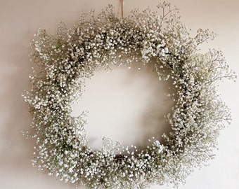 Dried Gypsophila Wreath | Handmade | Gift Idea | Front Door Wreath | Hanging Wreath | Wedding | Rustic | Cottage