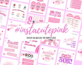 Pink Instagram Templates for Canva: Coach & Business (Digital Download)