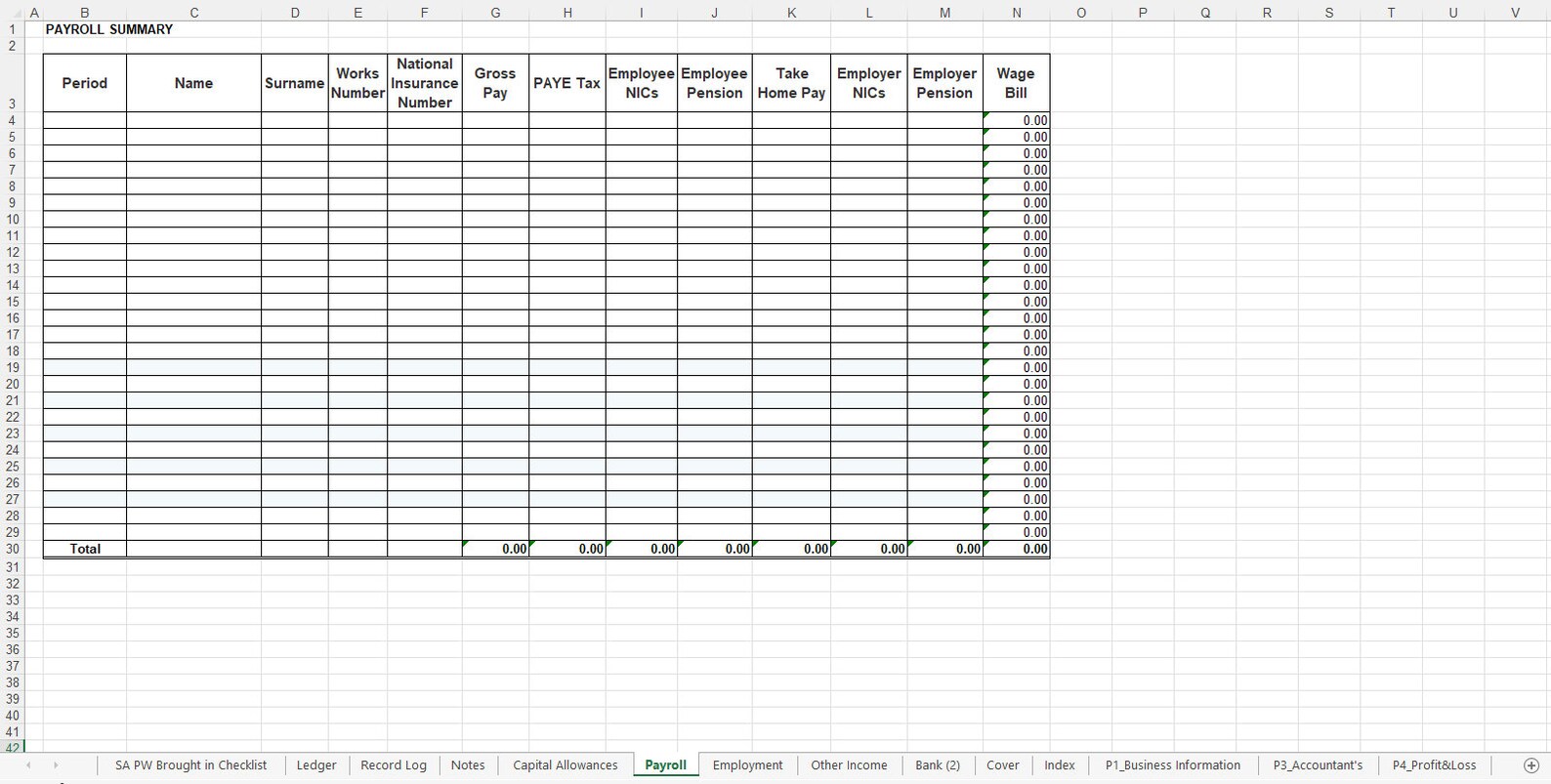 Self Assessment Excel Template | Accounting Template - Etsy