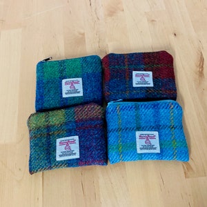 Pink & Green Tartan Coin Purse with Harris Tweed®