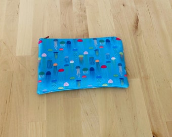 Jellyfish Design Recycled Canvas Zipper Pouch/Pencil Case