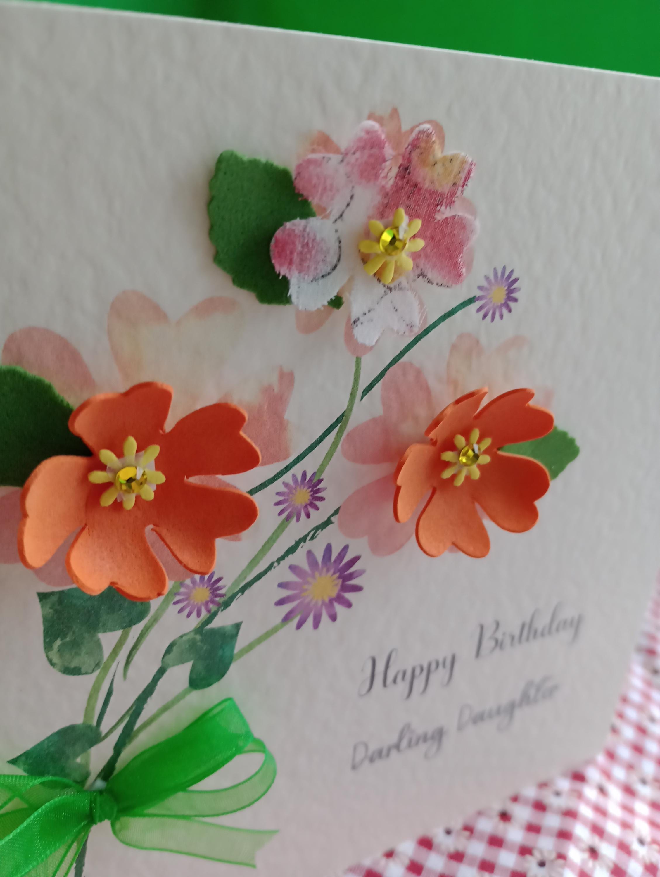 Handmade 3D Floral Birthday Card for Daughter - Etsy UK