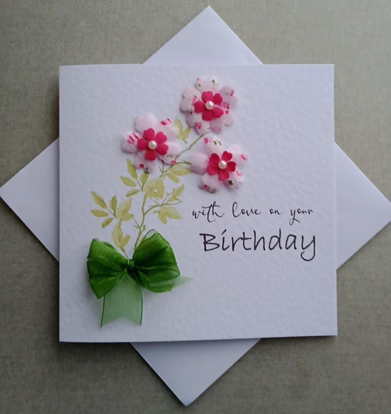 Handmade 3D Floral Birthday Card, Personalised UK Card - Etsy UK