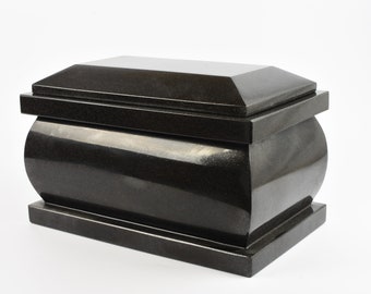 Adult Outdoor Cremation Ashes Casket Garden Granite Marble Stone Urn Personalised Black with Lid 103BKM