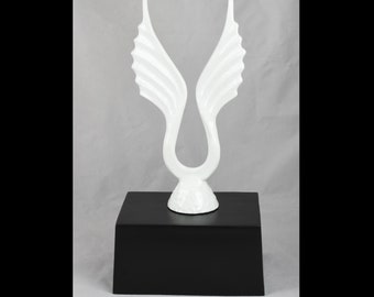 Adult Cremation ashes large Urn Funeral Memorial Fully Personalised White Angel Wings Design
