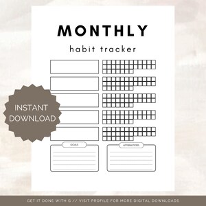 Monthly Habit tracker printable template, back in routine, stay on track with goals, daily checklist, To Do List Printable, PDF, Laminate