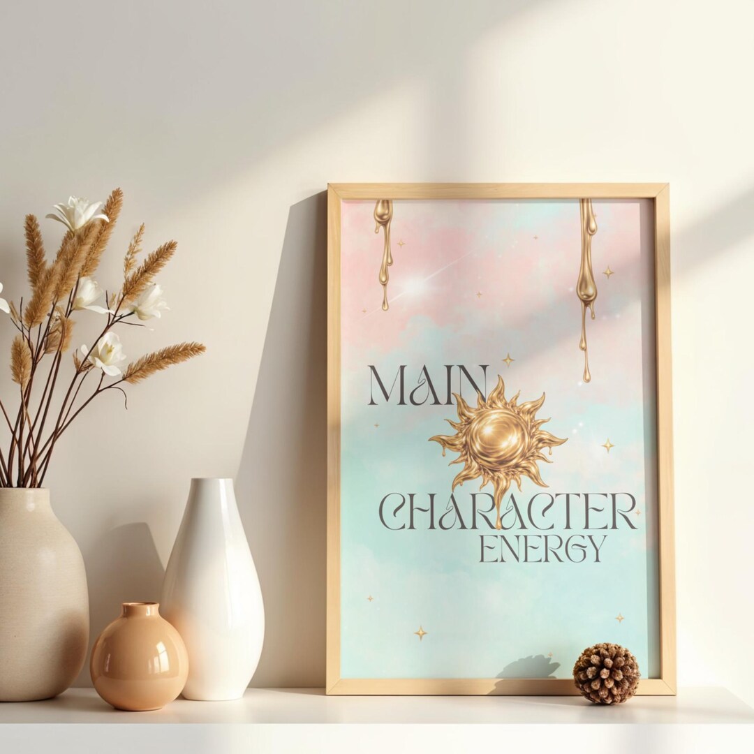 Astrology Wall Art Print | Main Character Energy Quote | Sun - Etsy