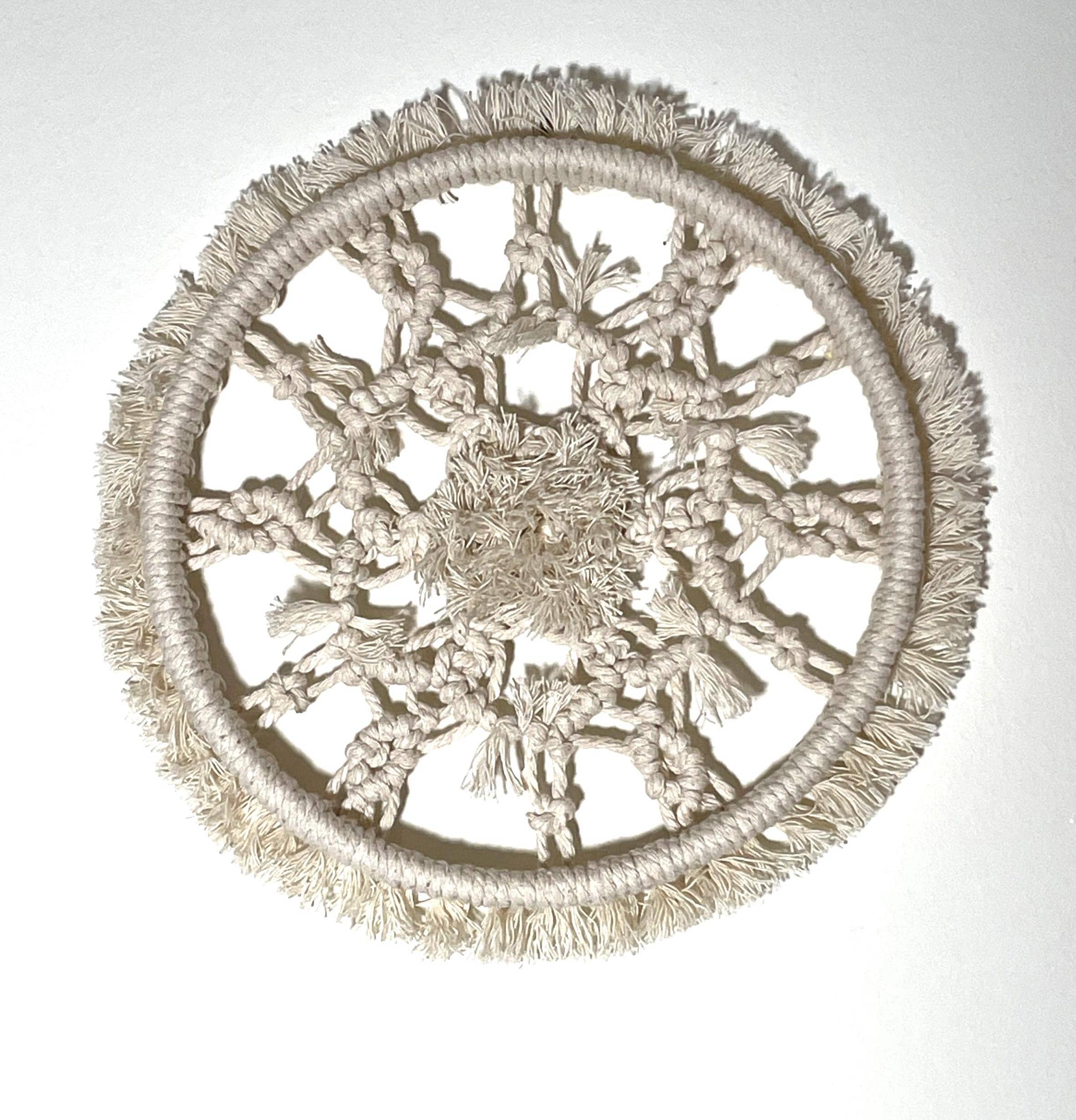 Small Round Macrame Flower Wall Art