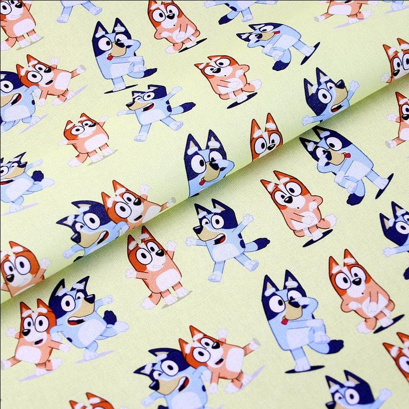 Bluey Fabric Blue Puppy Dog Cartoon Character Fabric Pure Etsy UK
