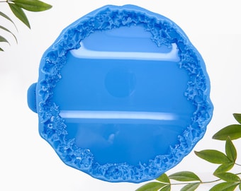 NUOVO! Stampo in silicone realistico per vassoio in cristallo, 20 cm. Profondità: stampo per sottobicchiere rotondo in silicone di alta qualità da 1,5 cm