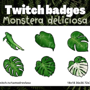 Monstera Deliciosa Sub/Bit Badges - Twitch