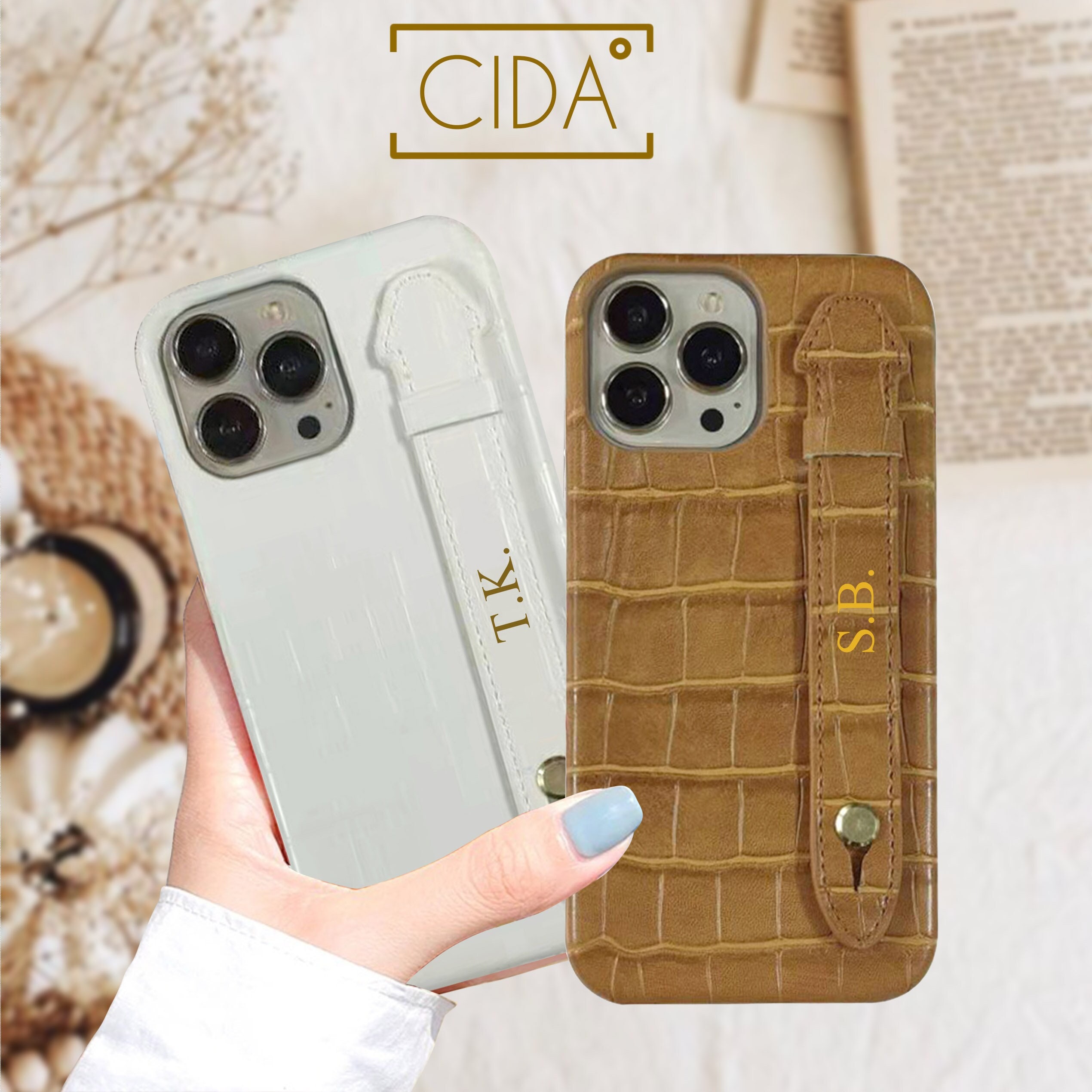 Fashion Pattern Double Clip Strap with Wrist Strap Phone Cover Case for  iPhone 14 13 12 11 Pro Max Luxury,lv,eywd,gs,for iPhone 11 pro : :  Electronics