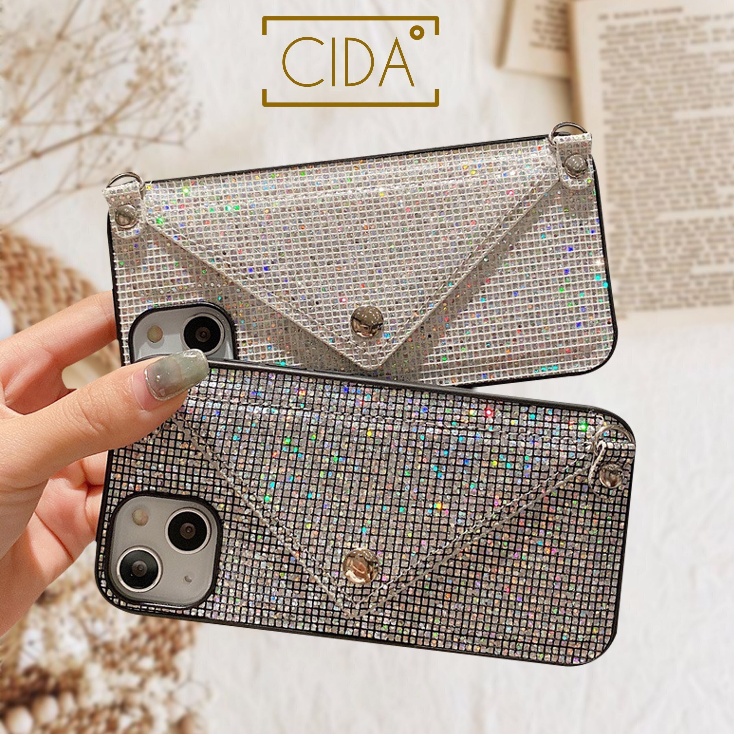 aowner Compatible with iPhone 12 Pro Max Bling Stand Holder Case Luxury Hand Strap Glitter Sparkle Diamond Bee Wrist Bracket for Woman Girls