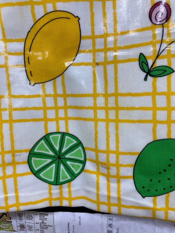 Vintage kitsch fruit oil cloth tote shopping bag.… - image 5