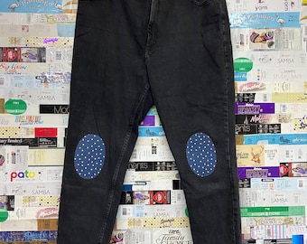 Jean skinny stretch Lucy & Yak revisité. patchs étoiles rétro vintage Taille 20