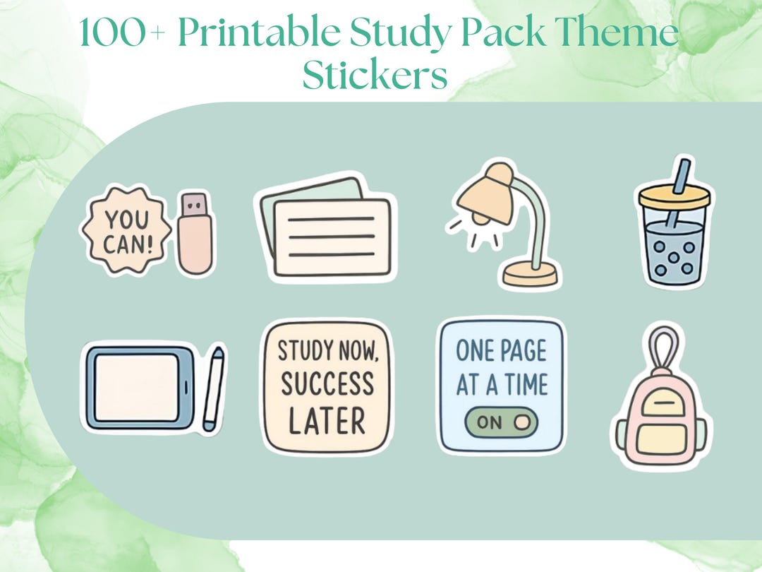 Study Sticker Transparent Study Planner Stickers, Motivational Quotes, Productivity Icons ...