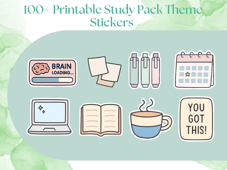 Study Planner Stickers, Motivational Quotes, Productivity Icons ...