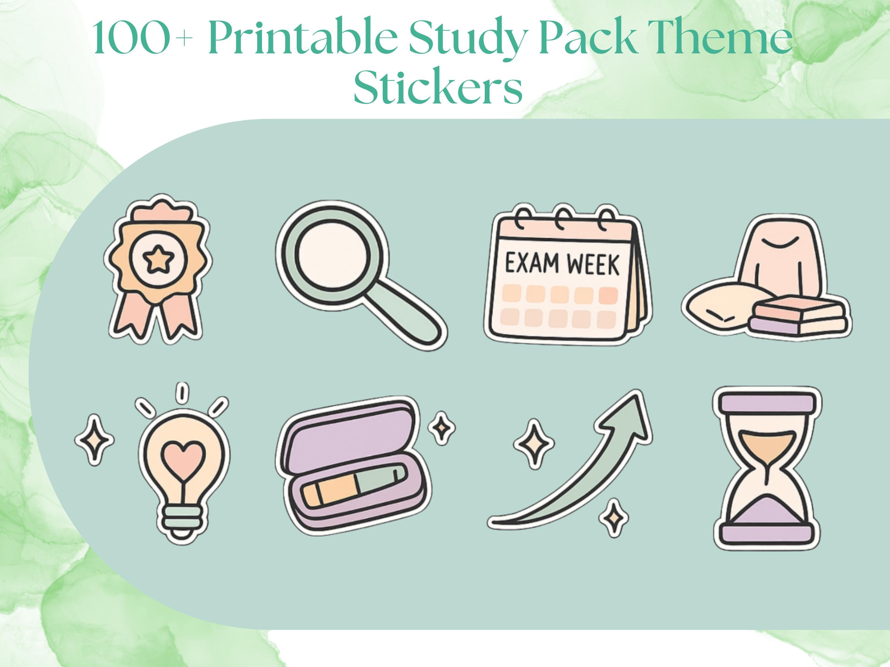 Study Planner Stickers, Motivational Quotes, Productivity Icons ...