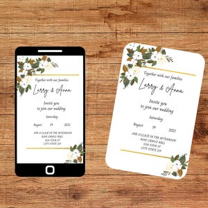 Wedding Digital Invitation Editable Canva Template Instant Download