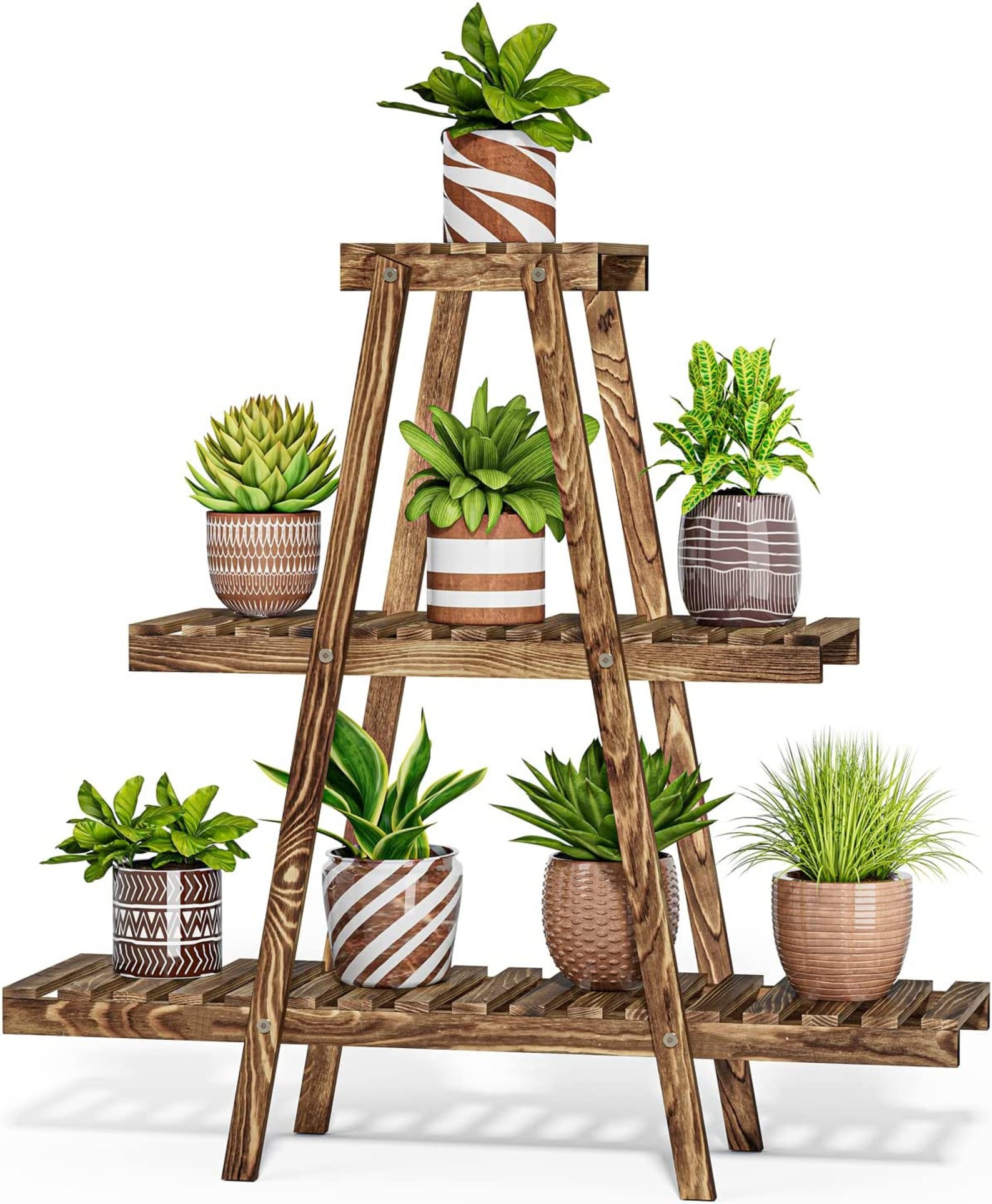 Plant Display Ladder Wooden Plant Stand Triangle Wooden Etsy