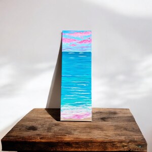 Original One Of A Kind Pink Sky Beach Painting