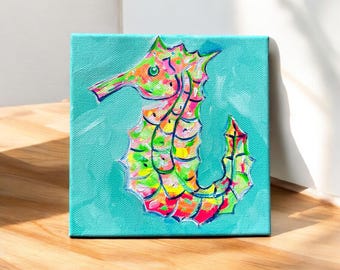 Original One Of A Kind Colorful Sea Horse Painting