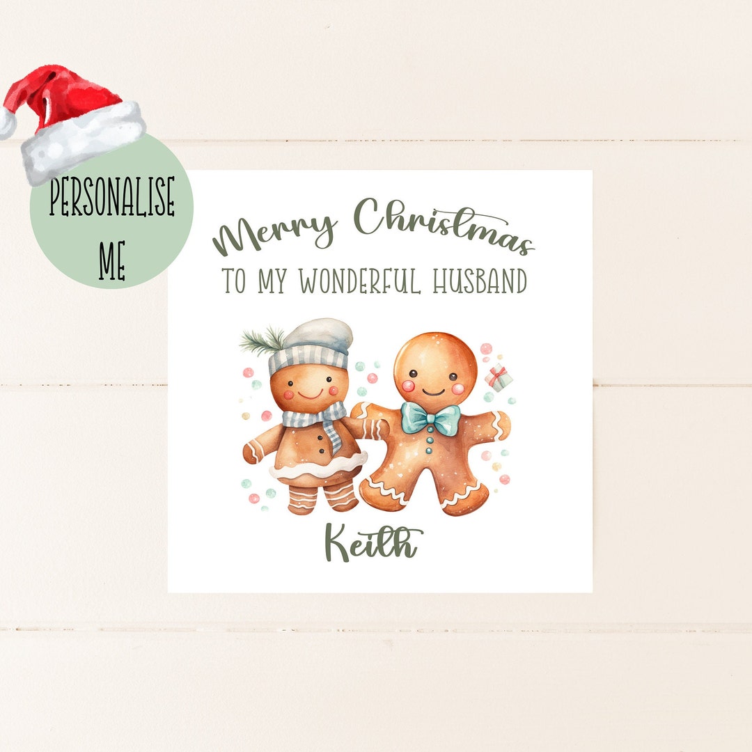 Christmas Gingerbread Card Personalised Wife Husband Etsy UK