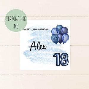 18th birthday card, Personalised birthday card, birthday card for man, card for him, eighteen, birthday card for him, card for boy, 18th