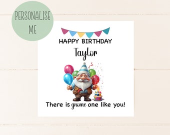 Funny Birthday card, funny Birthday, birthday card for him or her , funny, joke, gnome, gonk, humour, joke, jokes.