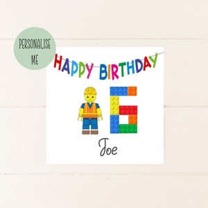 Happy Birthday card, Lego,  for boy, brother, son, nephew, god son, happy 6th birthday 1ST 2ND 3RD 4TH 5TH 7TH 8TH 9TH 10TH
