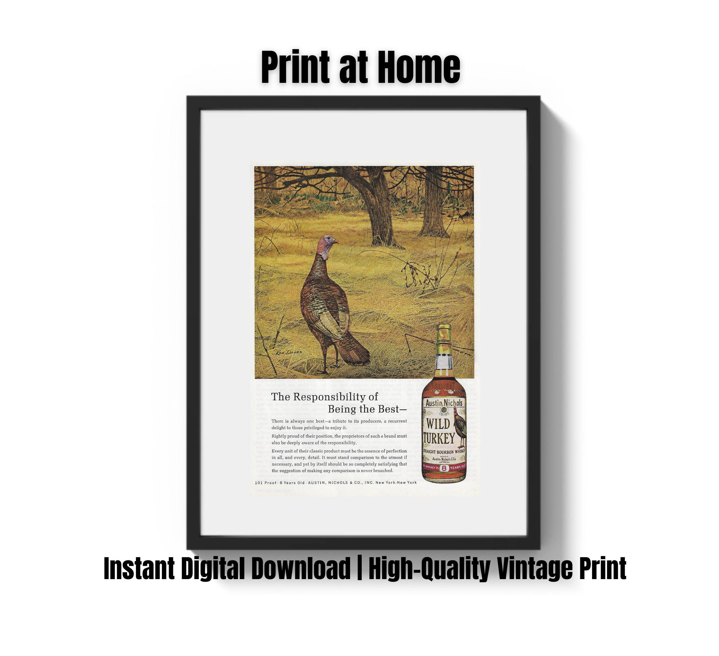 Vintage 1969 Wild Turkey Whiskey Austin Nichols | Digital Download 