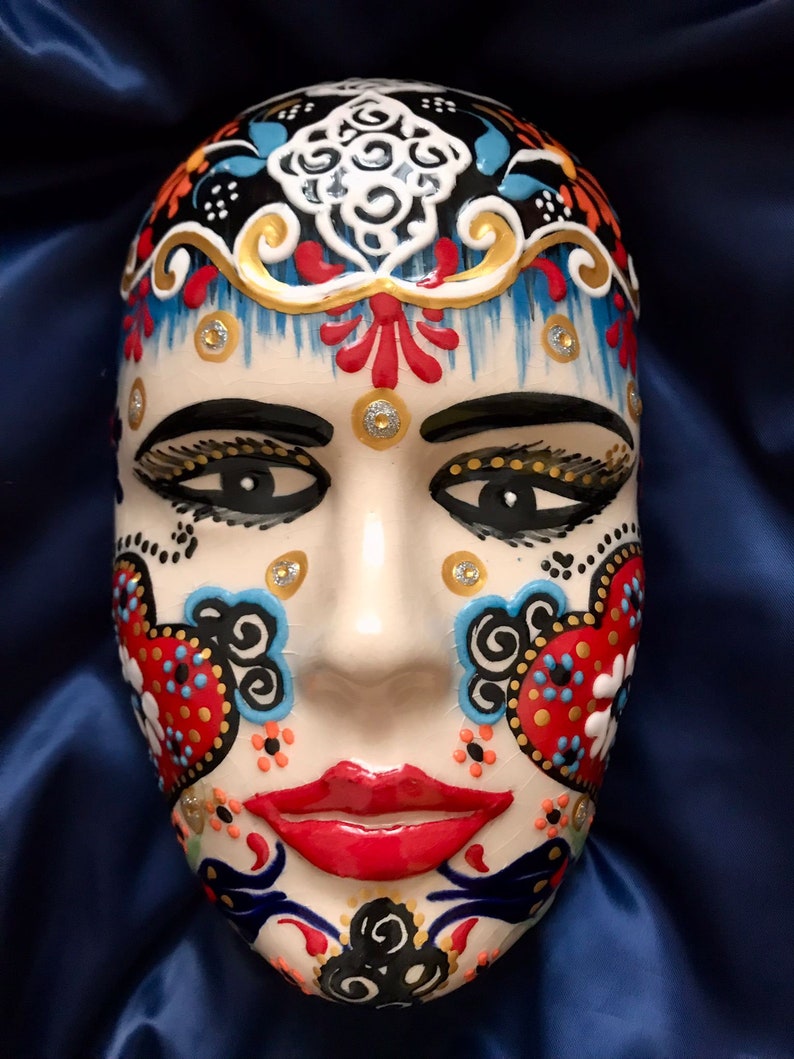 Ceramic Mask Wall Decor, Colourful Wall Decor, Decorative Plate for