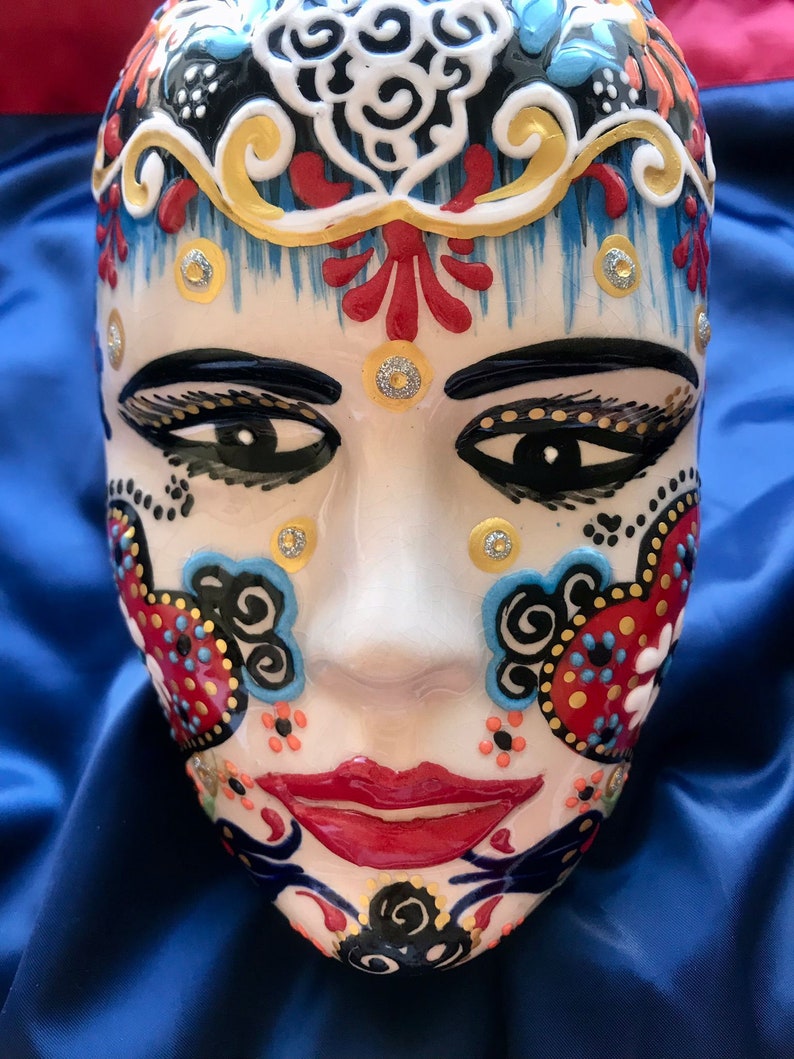 Ceramic Mask Wall Decor, Colourful Wall Decor, Decorative Plate for
