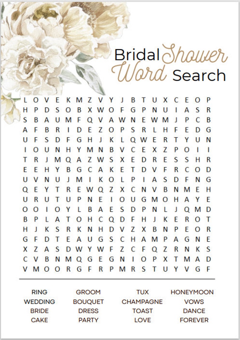 Bridal Shower Party Game Bundle Etsy