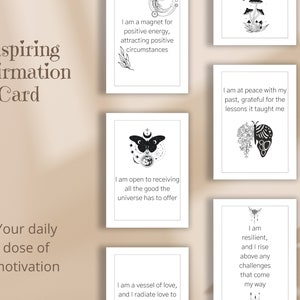 100 Affirmation Cards PDF and PNG Digital Download, Mindfulness ...