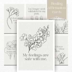 Sie sind jetzt sicher - 100 druckbare Heilungs Affirmationskarten - Trauma-Recovery und Selbstmitgefühl Deck - digitaler Download für Innere Heilung