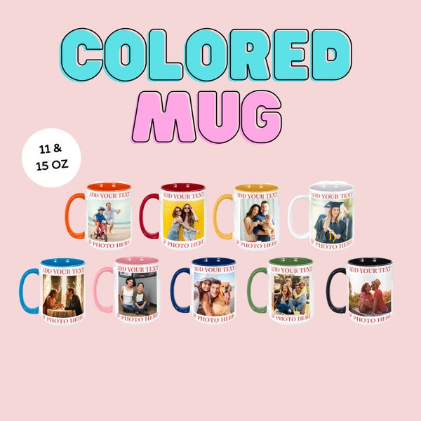 Custom Photo Coffee Mug, 11 - 15 oz. Personalized Mug w/ Picture, Text, Name - Personalized Gifts, Taza Personalizadas, name mug, logo mug