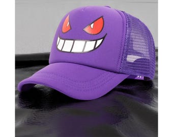 Demon-Inspired Baseball Cap, Purple Anime Style Hat, Gift for Anime Lovers