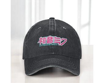 Hatsune Miku Inspired Anime Cap: Embroidered Cosplay Hat