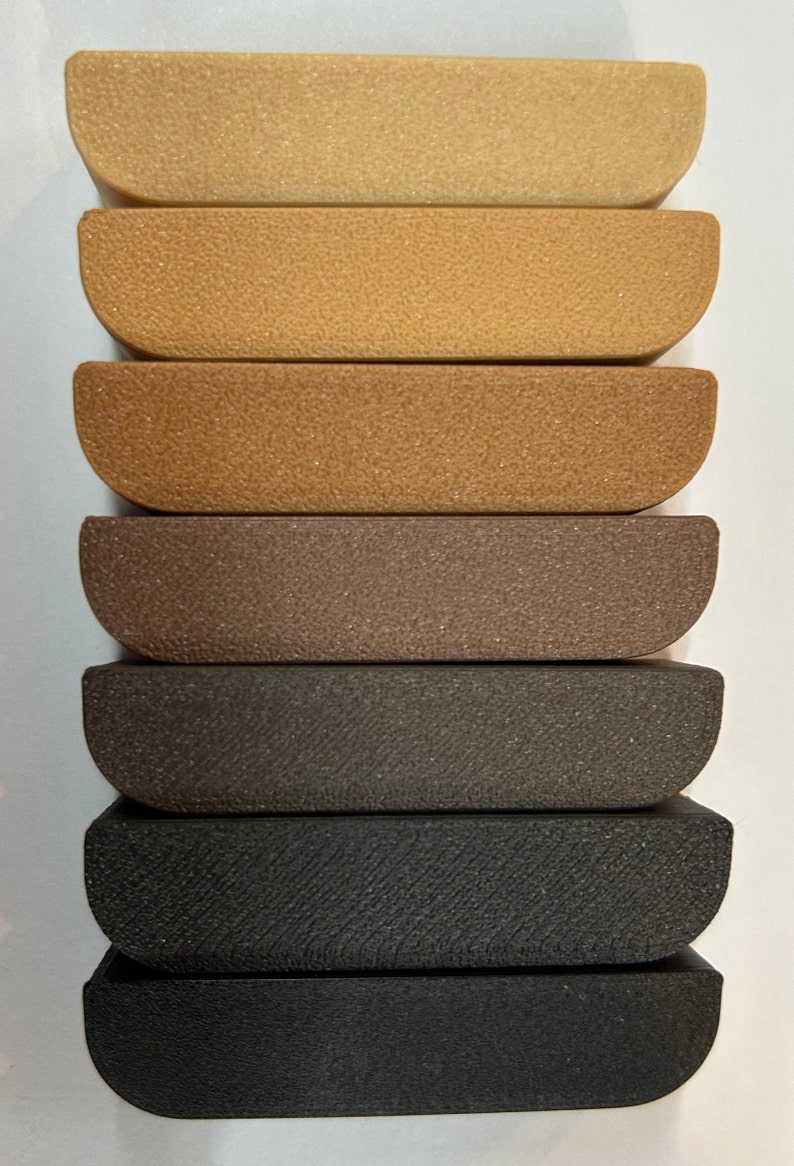 Ring covers in all shades, from lightest to darkest: beige, pine, oak, chocolate, espresso, anthracite, black.