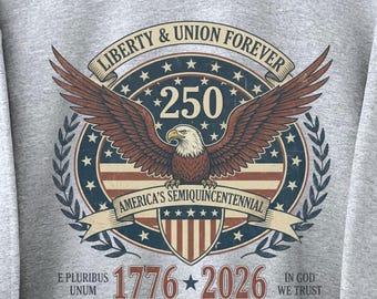 America's Semiquincentennial Sweatshirt, USA 250th Anniversary Sweatshirt, Vintage Style Patriotic Graphic Crewneck, 4th of July Shirt