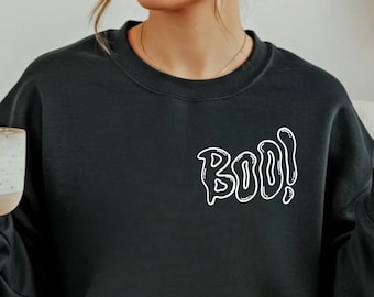 Boo Sweatshirt | Spooky Season Crewneck | Spooky Ghost Sweater | Cozy Autumn Fall Sweatshirt | Boo Halloween Sweatshirt | Halloween Shirt