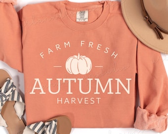 Cozy Autumn Sweatshirt, Pumpkin Patch Sweatshirt,Cozy Fall Sweater,Farm Fresh Pumpkins Crewneck,Pumpkin Season Sweatshirt,Fall Harvest Shirt