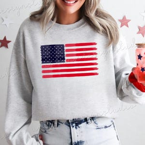 Vintage American Flag Sweatshirt, American Flag Sweatshirt, America Sweatshirt, USA Sweatshirt, Patriotic Sweatshirt, 4th of July Sweatshirt