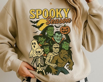 Retro Monster Sweatshirt, Halloween Graphic Sweatshirt, Spook Show Crewneck, Cozy Fall Sweatshirt, Vintage Inspired Halloween Crewneck